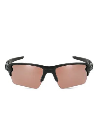 Oakley Matte Black Acetate Sunglasses In Brown