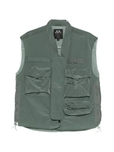 Oakley Zip-fastening Pocket Gilet In Green