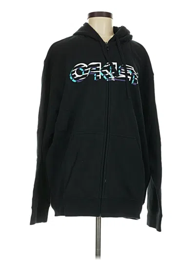 Pre-owned Oakley Zip Up Hoodie In Black