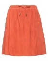 Oakwood Woman Mini Skirt Orange Size M Goat Skin In Orange