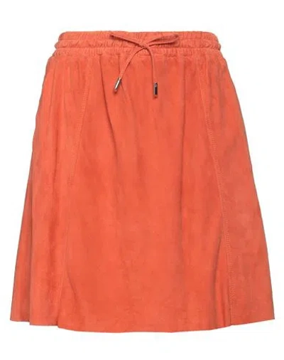 Oakwood Woman Mini Skirt Orange Size M Goat Skin
