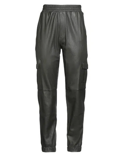 Oakwood Woman Pants Dark Green Size M Lambskin In Gray