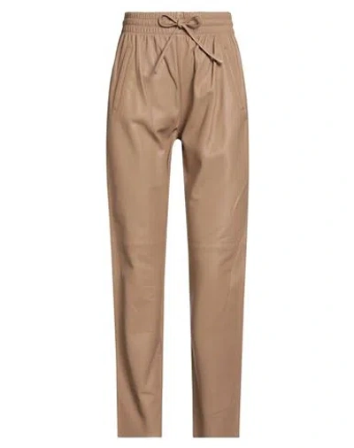 Oakwood Woman Pants Sand Size Xxl Lambskin In Brown
