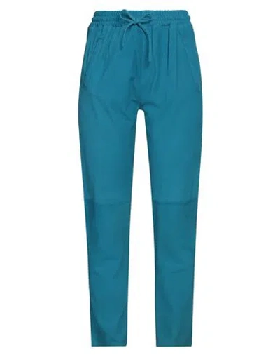 Oakwood Woman Pants Turquoise Size Xl Goat Skin In Blue