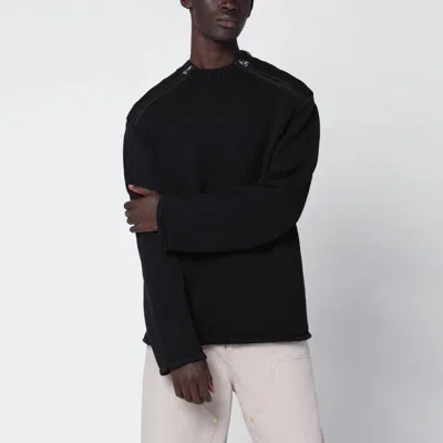 Oamc Black Cotton Sweater In Multi