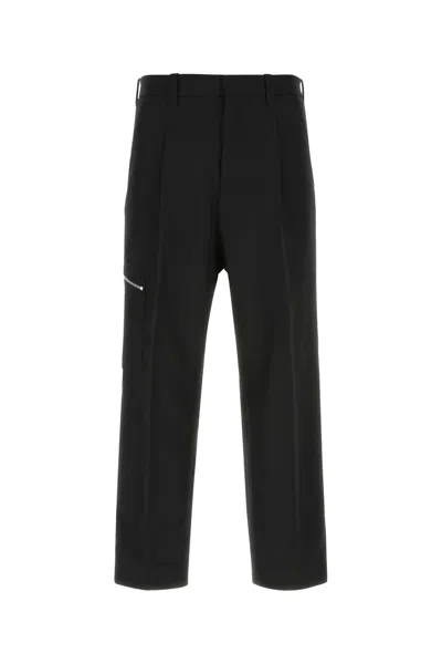 Oamc Black Polyester Wide-leg Pant In 001