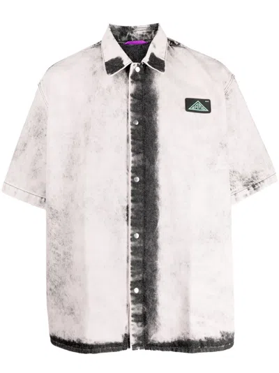 Oamc Bleach-effect Short-sleeve Shirt In Grau