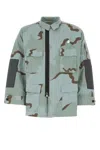 Oamc Cotton Blend Camo Shirt With Adjustable Cuffs In Green