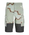 Oamc Camouflage-pattern Cargo Shorts In Gray