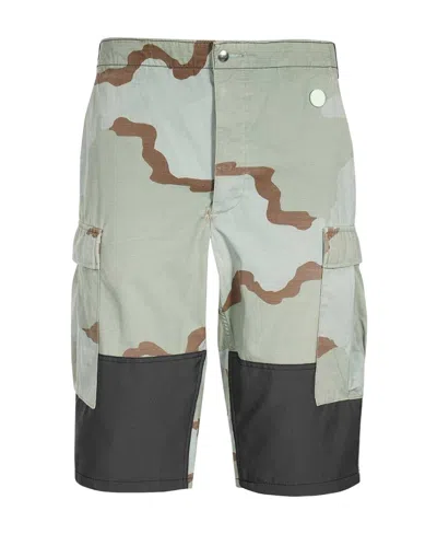 Oamc Camouflage-pattern Cargo Shorts In Gray