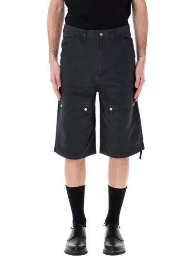 Oamc Chino Cargo Shorts With Spacious Pockets In Black