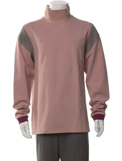 Pre-owned Oamc Colorblock Pattern Turtleneck Pullover In Pink