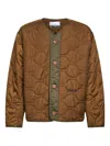 Oamc Combat Liner Jacket Contrast Panel In Brown