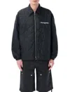 Oamc Padded Black Combat Overshirt With Quilted Design