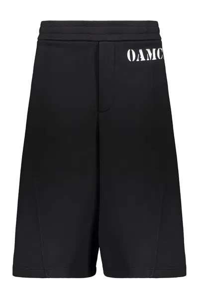 Oamc Cotton Bermuda Shorts In Black