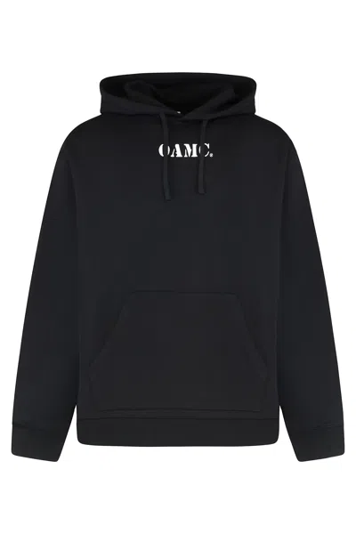 Oamc Cotton Hoodie In Black