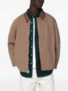 Oamc Cotton Zip Jacket Collared Design In Brown