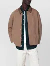 Oamc Cotton Zip Jacket Collared Design In Brown