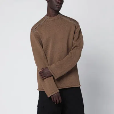 Oamc Dark Beige Cotton Sweater