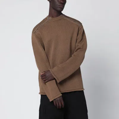 Oamc Dark Beige Cotton Sweater In Brown