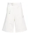 Oamc Decorative-belt Cotton Shorts In White