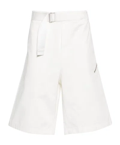 Oamc Decorative-belt Cotton Shorts In White