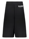 Oamc Drawstring-waist Logo Shorts In Black