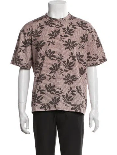 Pre-owned Oamc Floral Print Mock Neck T-shirt In Multicolor