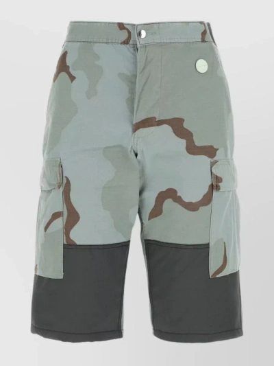 Oamc Printed Nylon Blend Bermuda Shorts In Multi