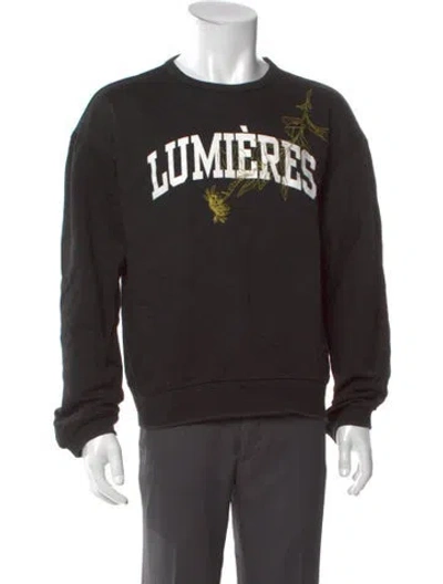 Pre-owned Oamc Graphic Print Crew Neck Sweatshirt In Black