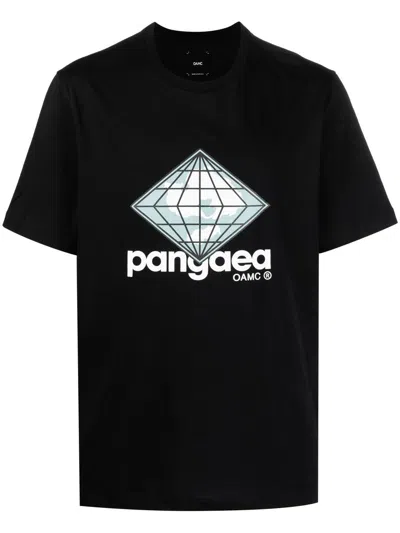 Oamc Graphic-print Crew-neck T-shirt In Schwarz