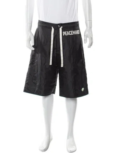Pre-owned Oamc Graphic Print Flat Front Shorts W/ Tags In Black