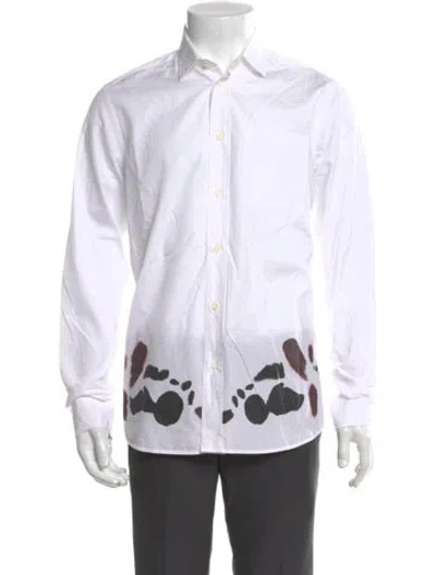 Pre-owned Oamc Graphic Print Long Sleeve Shirt In White