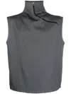 Oamc High-neck Virgin-wool Vest In Grey
