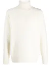 Oamc Soft Wool Turtleneck Sweater With Ribbed Details In Neutrals