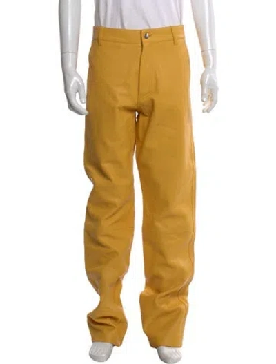Pre-owned Oamc Leather Chinos In Yellow