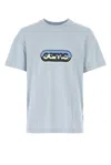 Oamc Logo-embroidered Cotton T-shirt In Blue