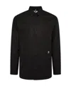 Oamc Embroidered-logo Long-sleeve Shirt In Black