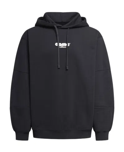 Oamc Logo-patch Cotton Hoodie In Black