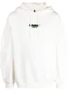 Oamc Logo-patch Cotton Hoodie In White