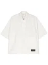Oamc Logo-patch Cotton Shirt In White