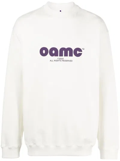 Oamc Logo-print Crew-neck Sweatshirt In White