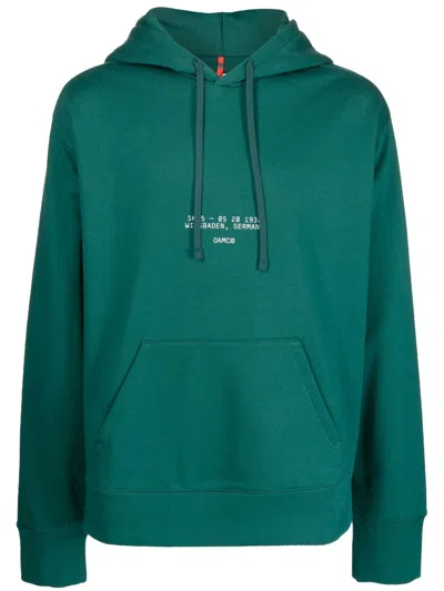 Oamc Logo-print Detail Hoodie In Grün
