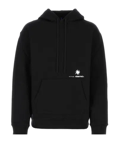 Oamc Logo-print Drawstring Hoodie In Black