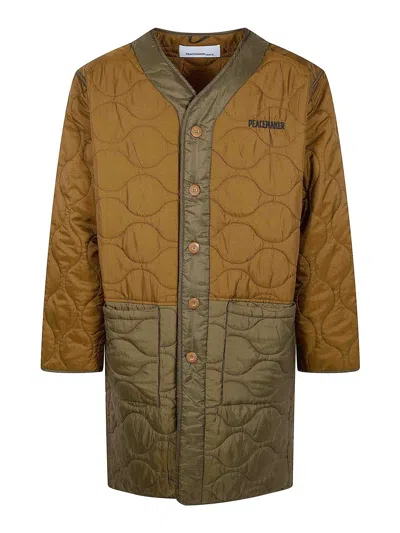 Oamc Logo-embroidered Coat In Multi