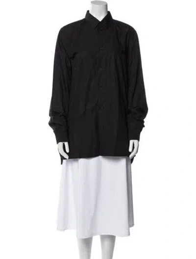 Pre-owned Oamc Long Sleeve Button-up Top In Blue