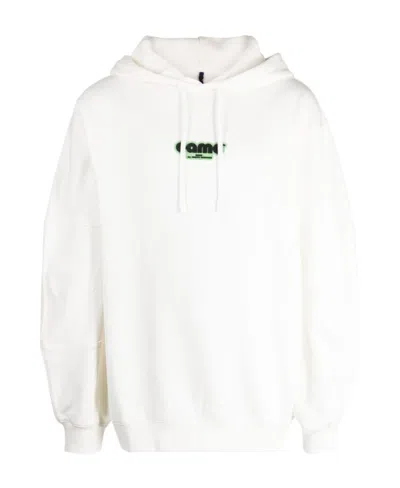 Oamc Long-sleeved Hooded Sweater In White