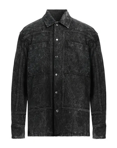 Oamc Logo-patch Denim Jacket In Black