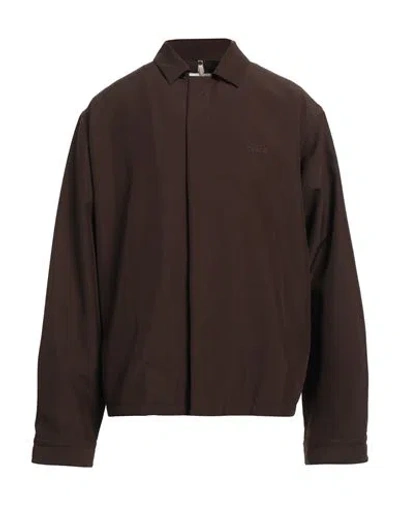 Oamc Scribble System Overshirt In Brown