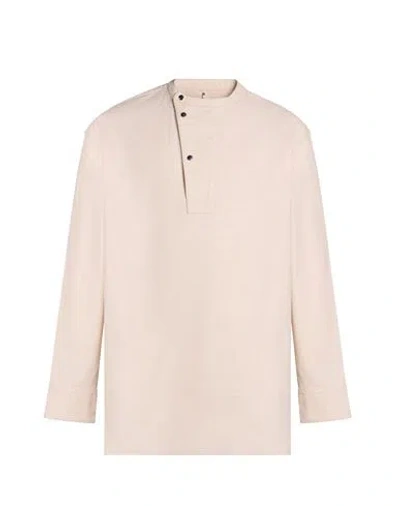 Oamc Man Shirt Beige Size M Cotton, Linen In White